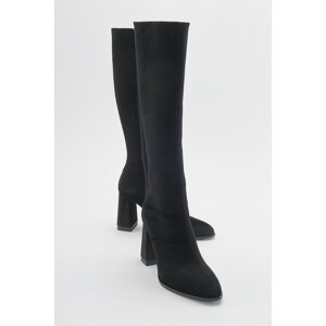 LuviShoes DECER Black Patterned Women's Heeled Boots