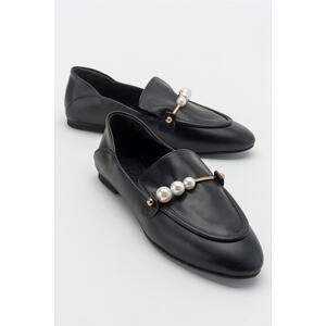 LuviShoes Mink Black Pearl Women's Loafer Shoes