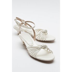 LuviShoes VİN Women with Mother-of-Pearl Skin Heeled Sandals