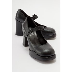 LuviShoes JAGOL Black Printed Women's Heeled Shoes