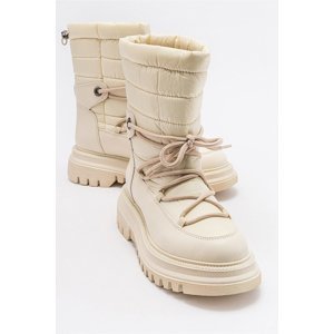 LuviShoes Weld Beige Skin Women's Snow Boots