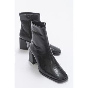 LuviShoes Loren Black Patterned Women's Boots