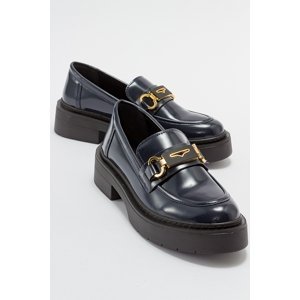LuviShoes UNTE Navy Blue Women's Loafer