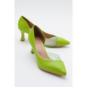 LuviShoes 353 Light Green Leatherette Heels Women's Shoes