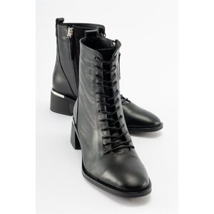 LuviShoes GIGI Black Skin Genuine Leather Women's Boots
