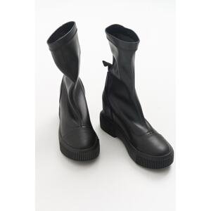 LuviShoes 3042 Black Skin Women's Boots
