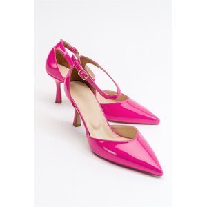 LuviShoes Levy Fuchsia Patent Leather Women's Heeled Shoes
