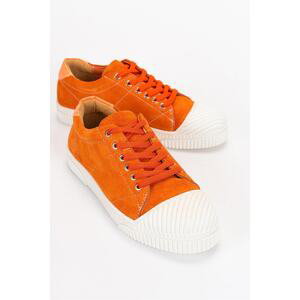 LuviShoes Lusso Orange Suede Genuine Leather Women's Sports Shoes
