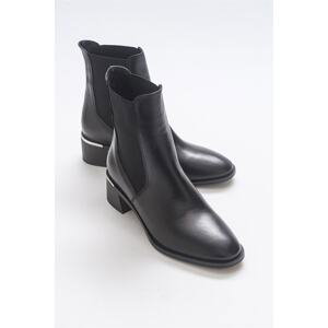 LuviShoes Butter Black Skin Genuine Leather Women's Boots