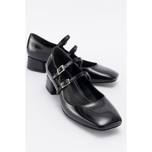 LuviShoes MINOS Black Patent Leather Women's Heeled Shoes