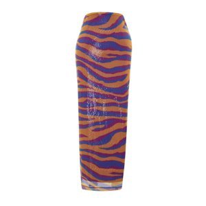 Trendyol Multi-Colored Patterned Body-Sitting Lined Glitter Sequin Sequin Skirt