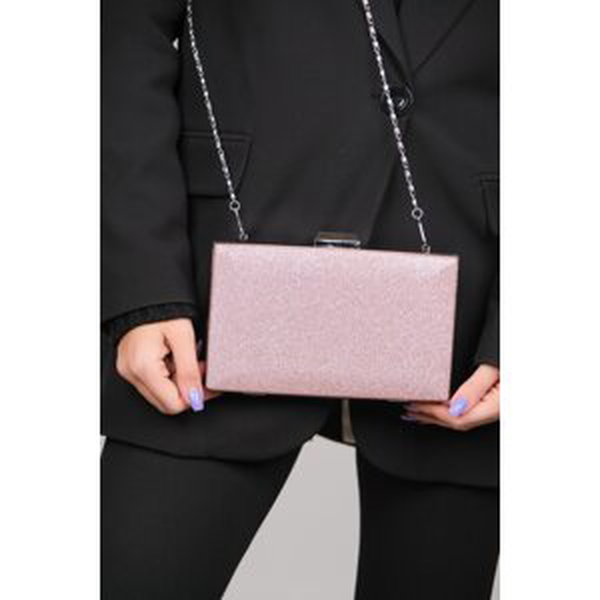 LuviShoes Helf Pink Sand Glitter Women's Evening Dress Bag