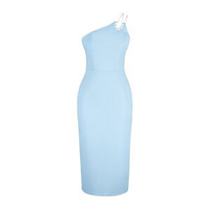 Trendyol Light Blue Body-Sitting Woven Shiny Jewelled Elegant Evening Dress