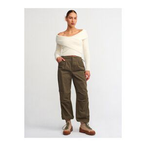 Dilvin 70409 Wide Leg Trousers-khaki