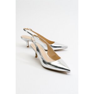 LuviShoes Value Silver Patterned Women's Heeled Shoes