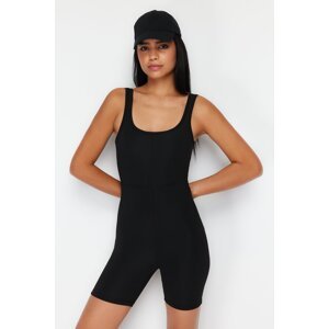 Trendyol Black Compressor Bed Stitch Detail Knitted Sports Shorts Overalls