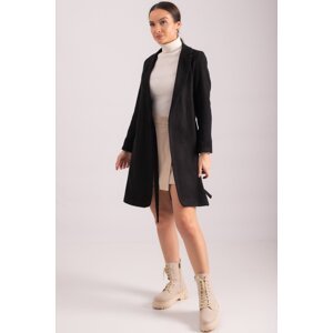 armonika Women's Black Tie Long Cachet Coat