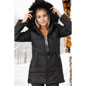 Z6668 DEWBERRY WOMEN'S COAT-DARK BLACK