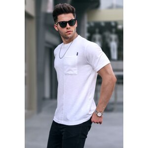 Madmext White Pocket Basic T-Shirt 5880