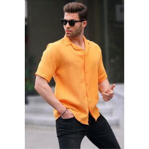 Madmext Men's Yellow Short Sleeve Shirt 6706