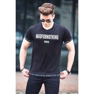 Madmext Men's Printed Black T-Shirt 4588