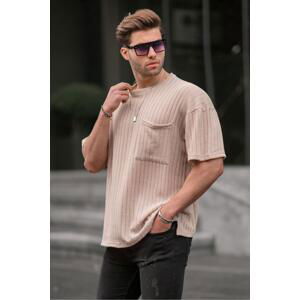 Madmext Men's Beige Oversize T-Shirt 6180