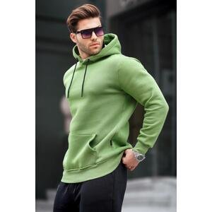 Madmext Men's Green Hooded Sweatshirt 5339