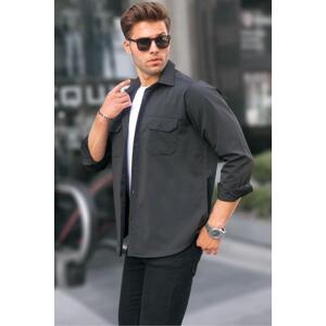 Madmext Men's Black Basic Regular Fit Shirt 6716