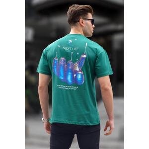 Madmext Men's Dark Green Printed Regular Fit T-Shirt 6121