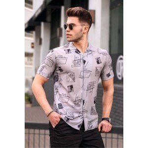 Madmext Gray Patterned Shirt 5529