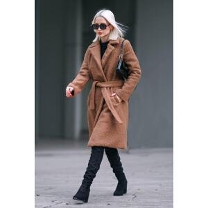 Madmext Brown Lined Boucle Women's Coat