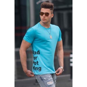Madmext Men's Blue Printed T-Shirt 4553