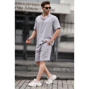 Madmext Men's Gray Basic Shorts Set 5940