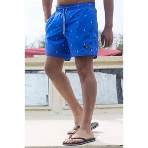 Madmext Men's Blue Patterned Marine Shorts 6376