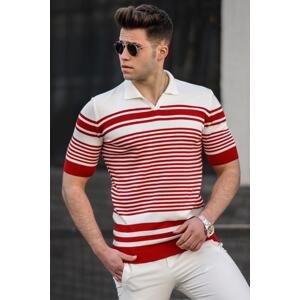 Madmext Men's Red Polo Neck T-Shirt 5083