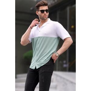 Madmext Men's Aqua Green Short Sleeve Shirt 6707