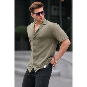 Madmext Khaki Men's Short Sleeve Shirt 6728