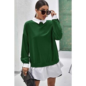 Madmext Women's Green Basic Sweatshirt Mg806