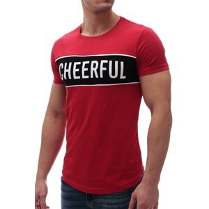 Madmext Printed Crew Neck Red T-Shirt 2881