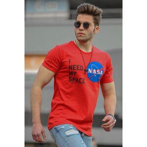 Madmext Men's Red Printed T-Shirt 4509