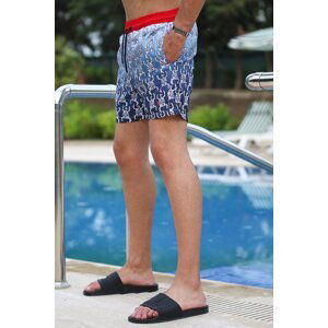 Madmext Turtle Patterned Navy Blue Swim Shorts 2372