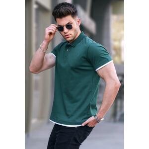 Madmext Green Basic Polo Neck T-Shirt 5885