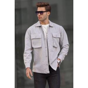 Madmext Men's Gray Oversize Lumberjack Shirt 6709