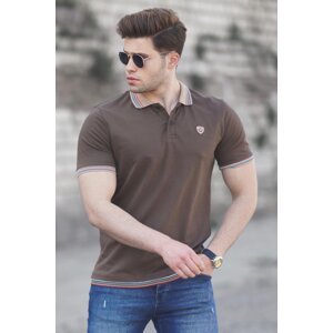 Madmext Men's Brown Polo Neck T-Shirt 5116
