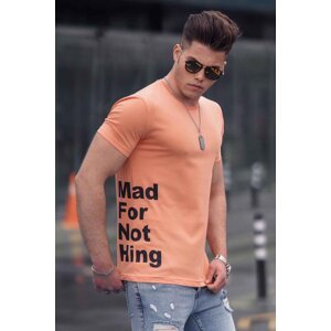 Madmext Men's Orange Printed T-Shirt 4553