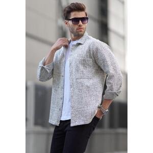 Madmext Gray Patterned Regular Fit Men's Shirt 6717
