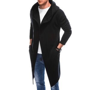Edoti Men's asymmetrical unbuttoned hooded sweatshirt OM-SSZP-0112