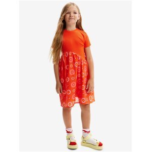 Oranžové holčičí šaty Desigual Andy - Holky