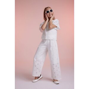 DEFACTO Girl Wide Leg Embroidery Trousers