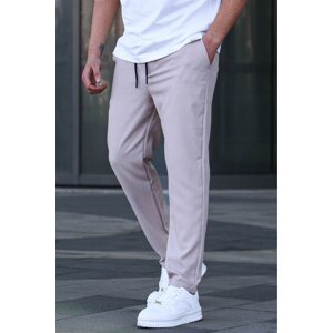 Madmext Beige Regular Fit Basic Jogger Trousers 5481